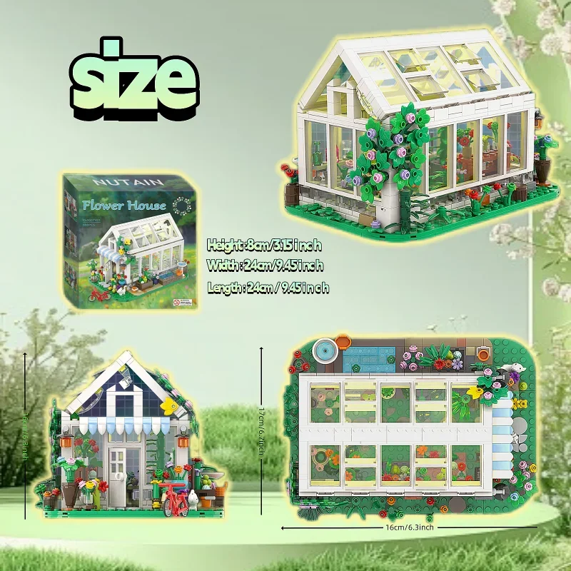 Fantasy Flower House craft , Valentine's Day MOC DIY Flower House Block Toys Exquisite Building Heart Fantasy Flower House