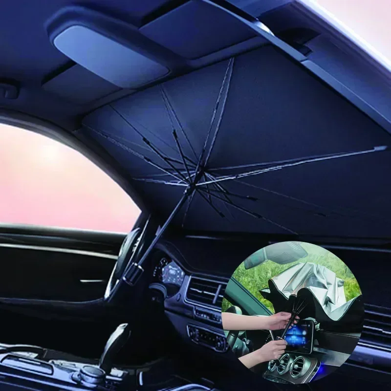 Car Windshield Sun Shade Umbrella Foldable Sun Shade Car Sun Visor Protector Reflector, Fit Most Vehicle