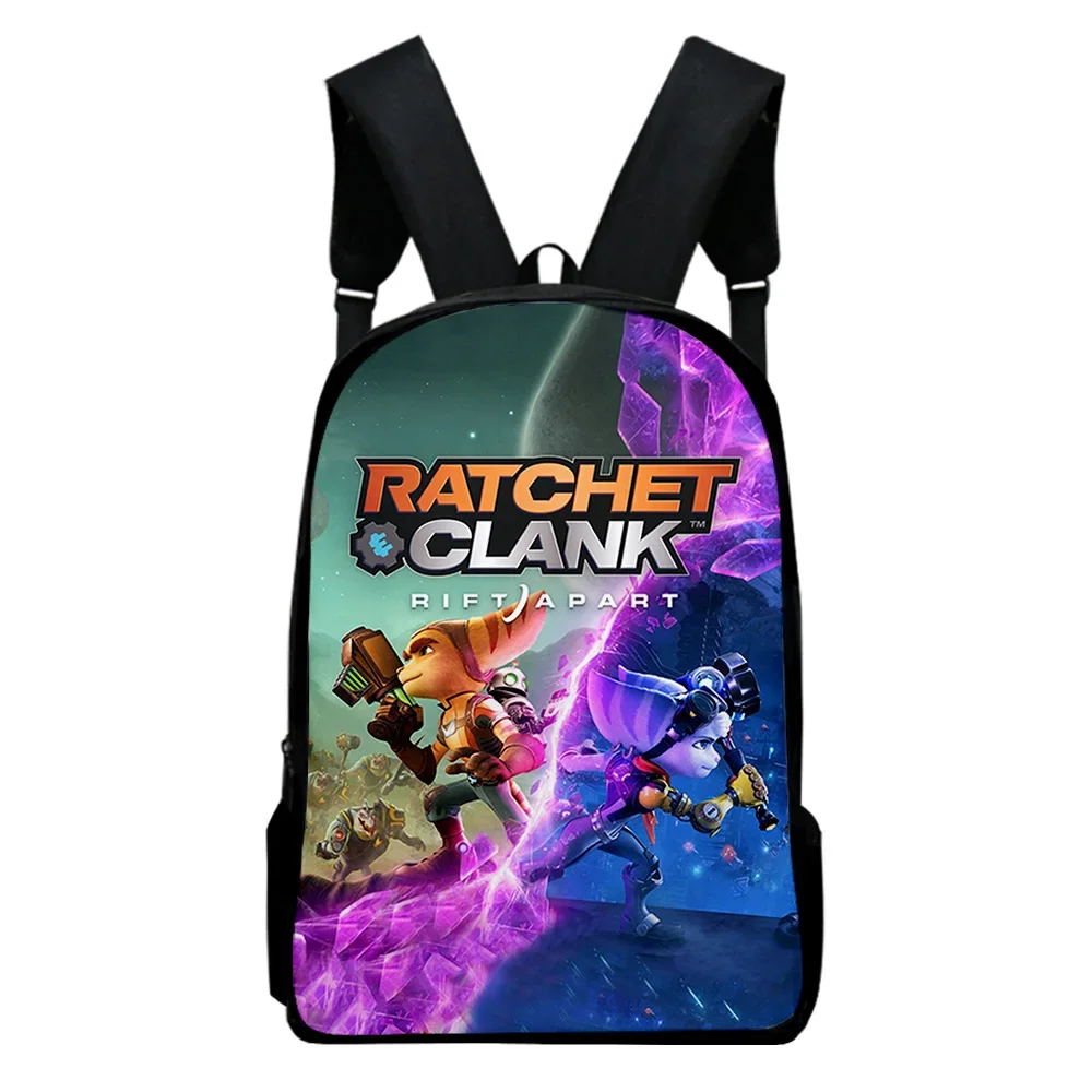 Game Ratchet Clank Kids Backpack Unisex Design Backpack Casual Style Daypack School Bag Harajuku Suitable ChildChildren Bags