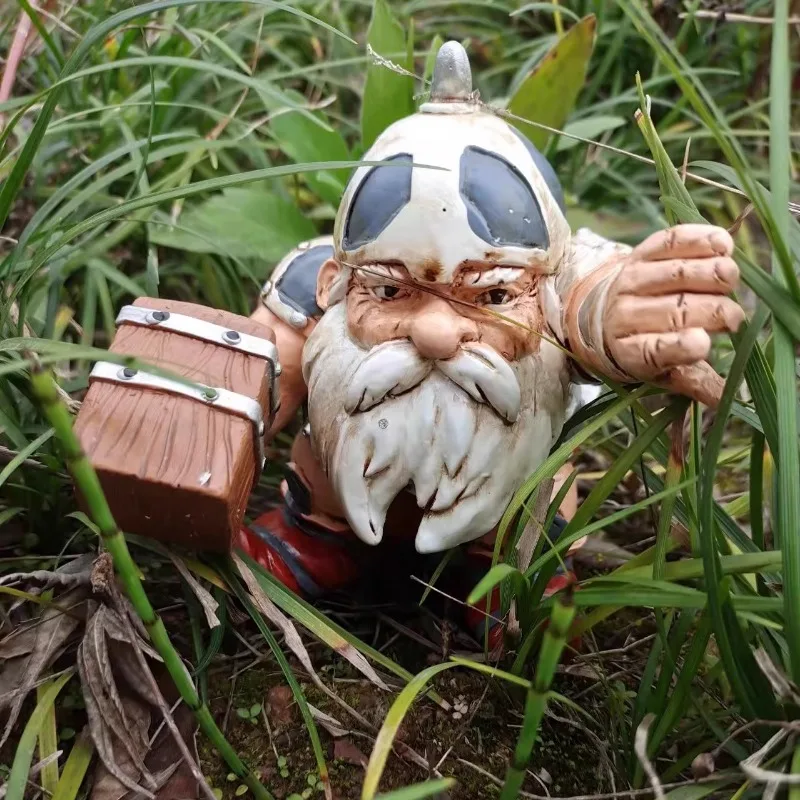 Resin Crafts Desktop Decoration Viking Statue Dwarf Elderly Outdoor Garden Courtyard Landscape Design