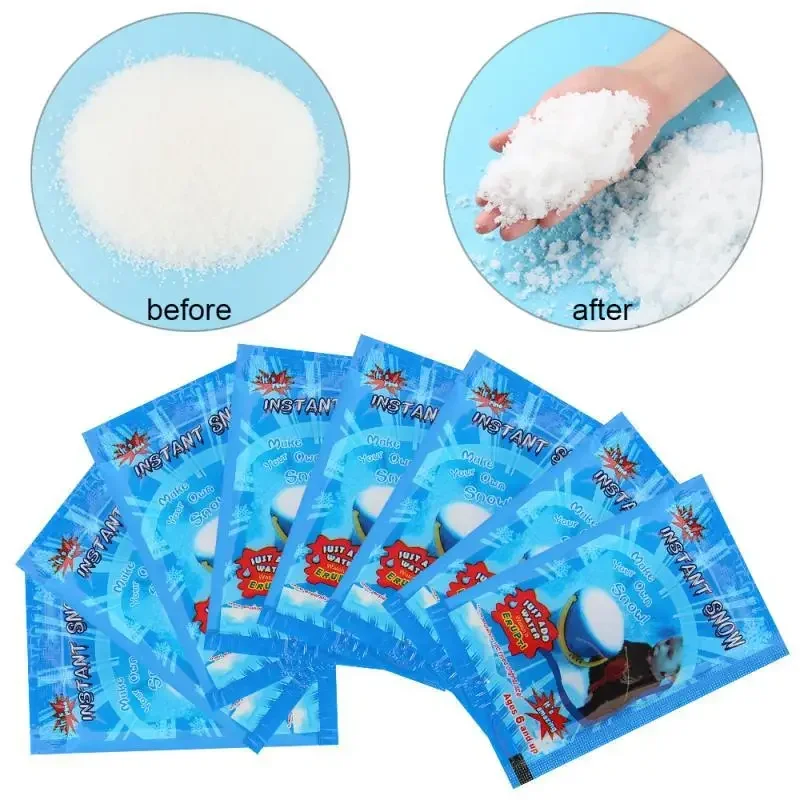 1 saco de neve artificial decoração de festa de natal flocos de neve falsos adição instantânea para enchimento absorvente diy bola de neve mágica