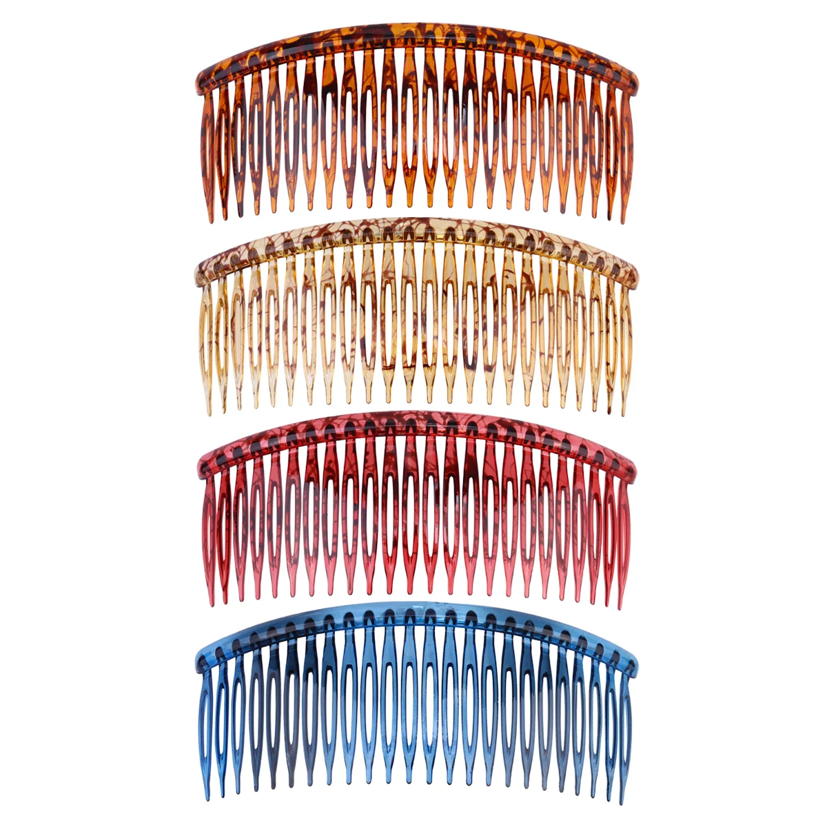 

4pcs Durable PC Resin Teeth Hair Combs for Wedding Bridal Blue Non Slip Anchoring Tiara Adornment DIY Craft Project