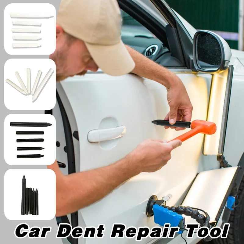 5Pcs Pdr Dent Removal Auto Repair Tool Car Dent Repair Kit White Nylon Pen Tap Down Pen Leveling Hammer Knock Down Tools