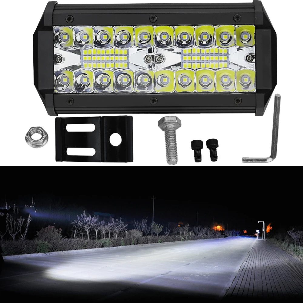 High Power Super Bright Car Led Light Bar 60w Bar Barra Spotlight Off Road LED Work Light 12V 24V For Car Truck 4X4 4WD  SUV ATV