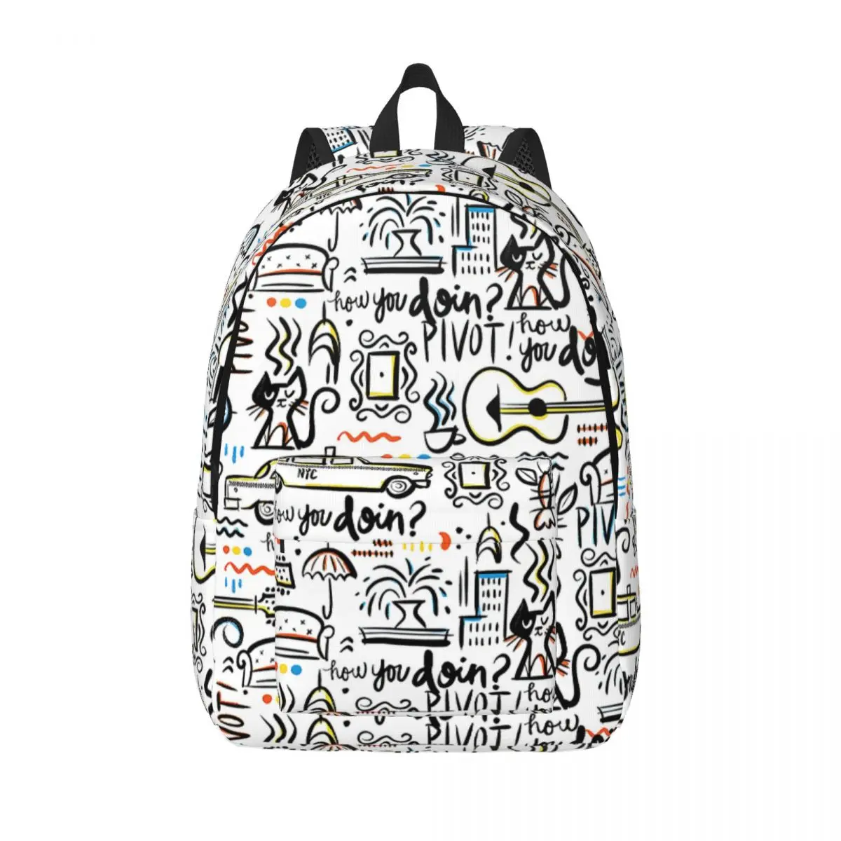 Friends TV Show Backpack Middle High College School Student Cartoon Graffiti Bookbag Teens Daypack Hiking