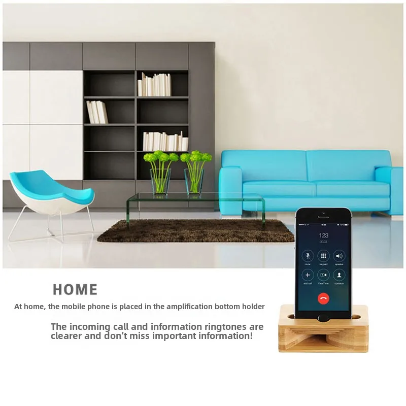 단단한 나무 미니 휴대용 전화 증폭기 범용 물리적 스피커 스탠드