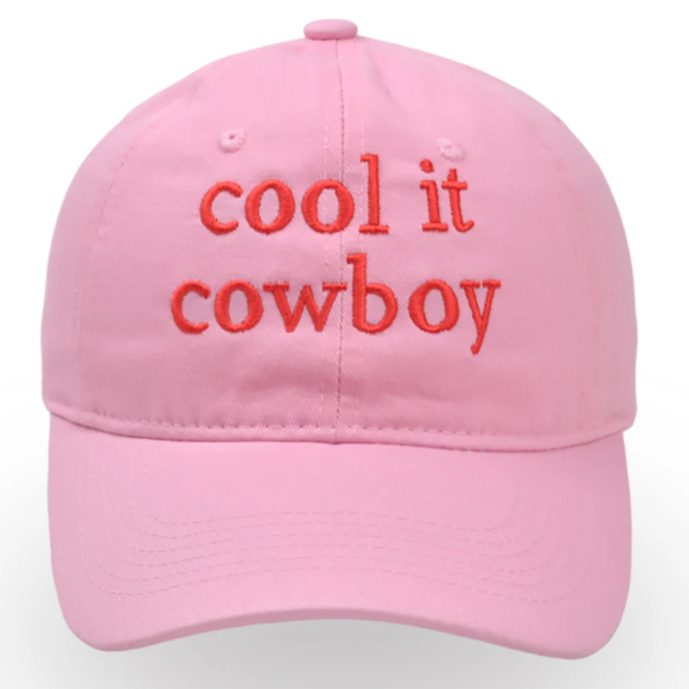 Cool It Cowboy Baseball Cap Embroidery Cotton Mom Hat Girly Pink Trucker Hat Summer Woman  Adjustable Outdoor Hat