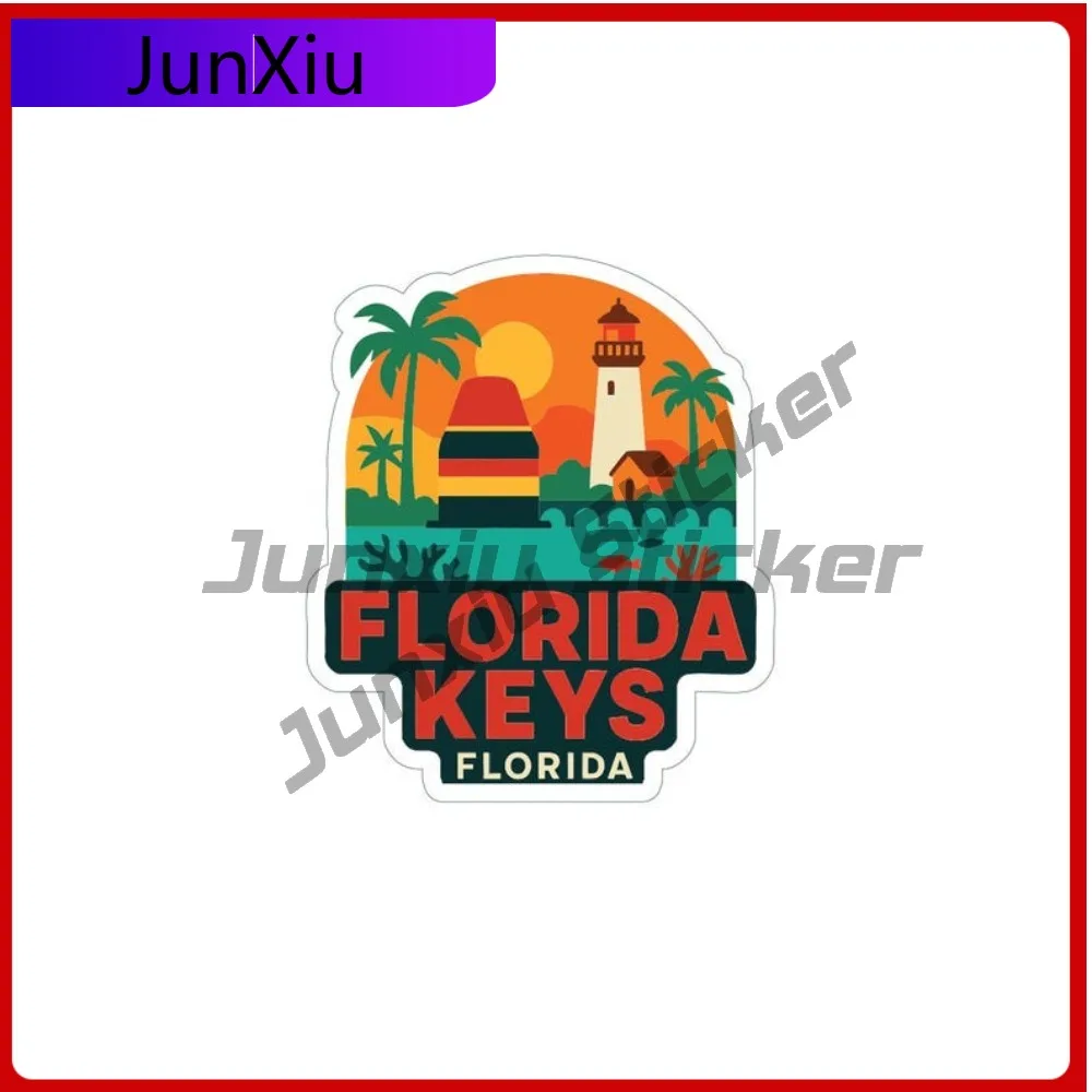 

Florida Keys Florida Scratch-proof Sticker Vinyl Die-cut Decal City Skyline Landmark Design Truck Camper Decals Motocross Windsh