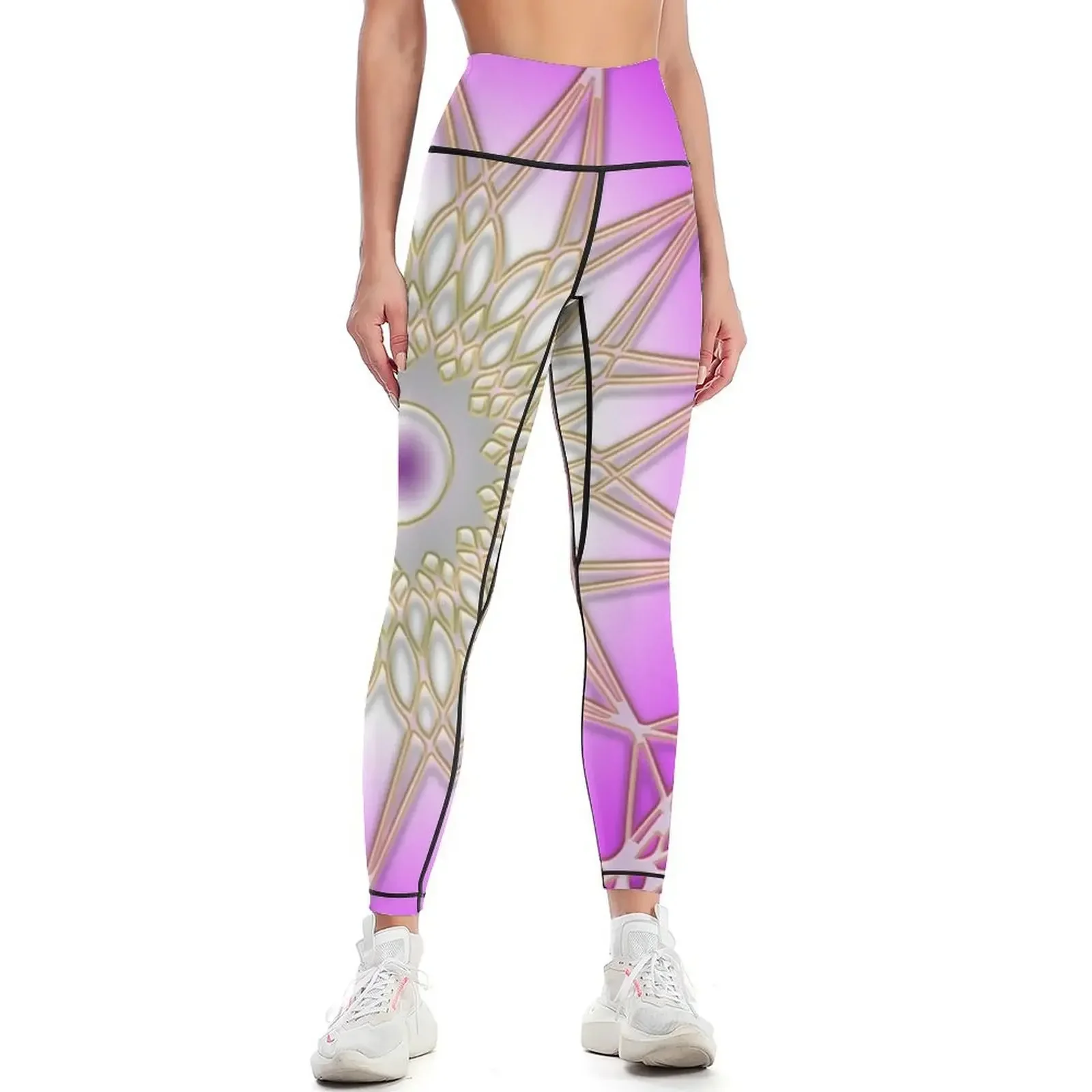 

Anandi Pink Mandala Leggings Women's pants active wear leggins push up woman gym top Womens Leggings