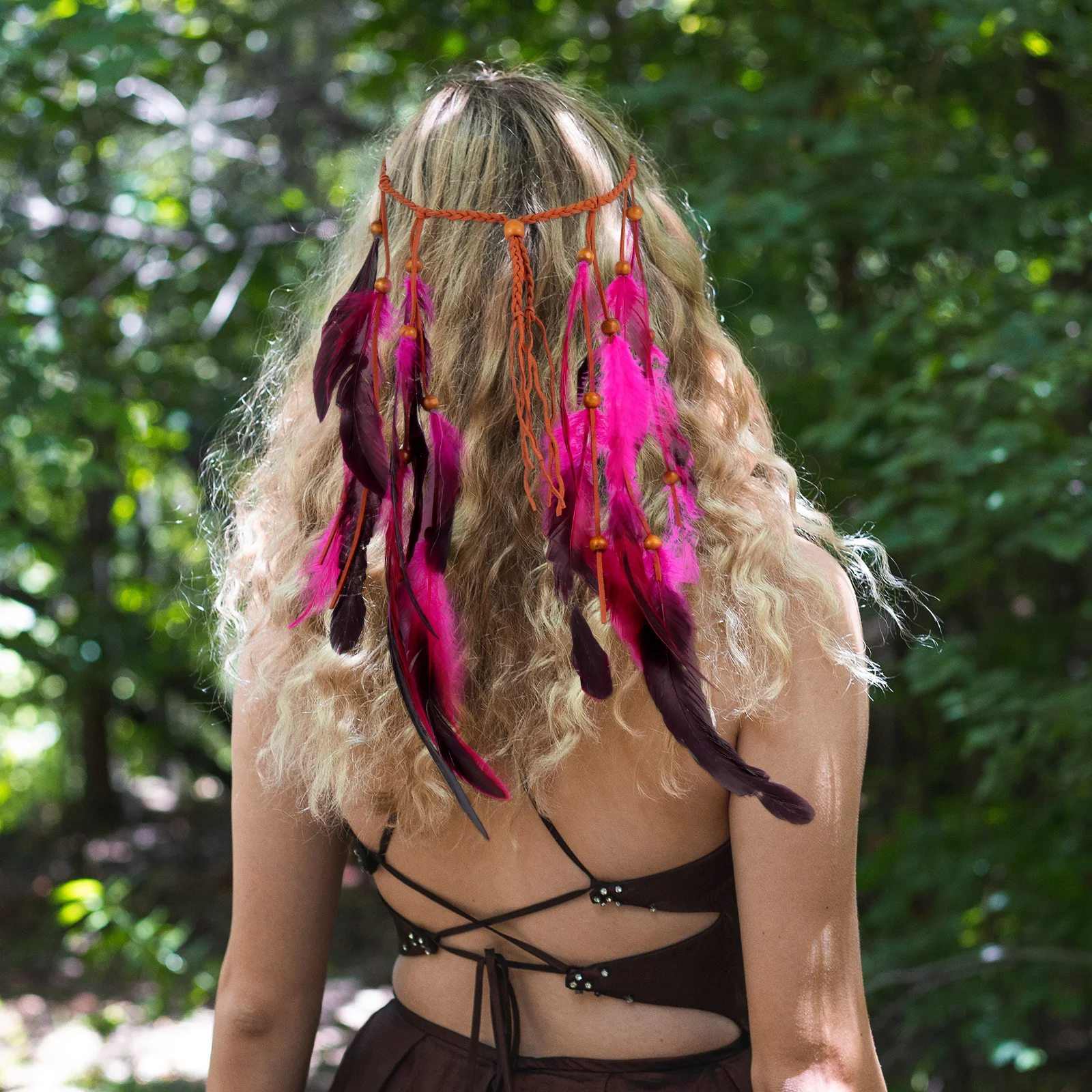 

Hairb Vintage Women Party Plume Headpiece Travel Bohemian Style Safe Material Beautiful Colors Hair Accessories