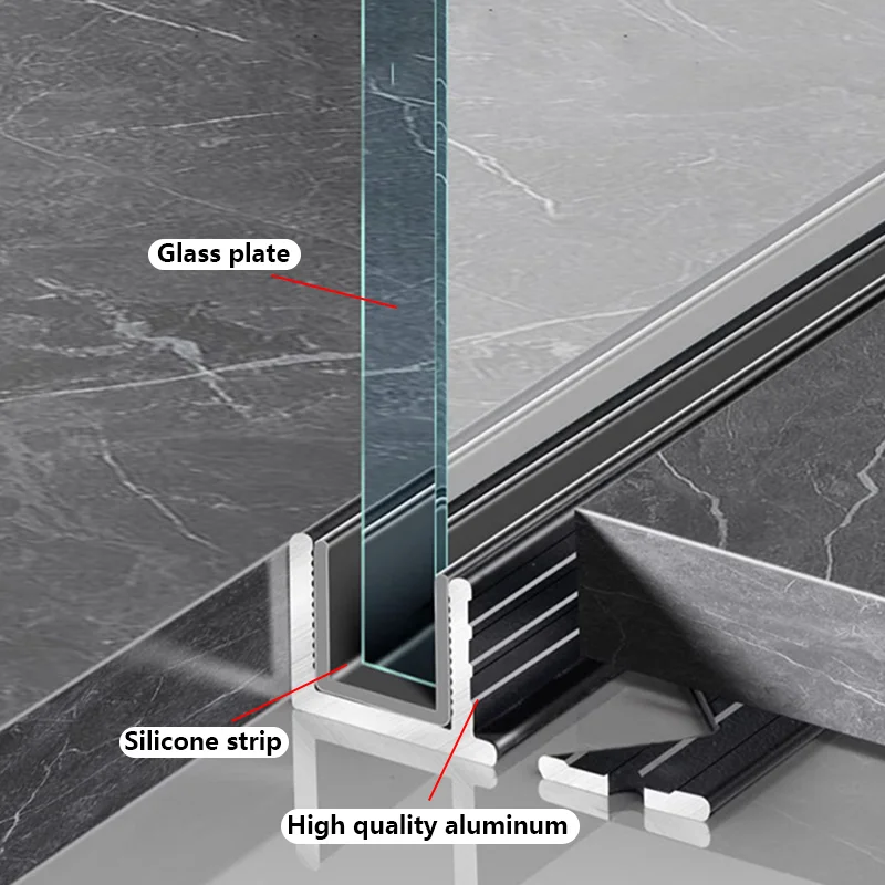 Profil aluminiowy LED w kształcie litery F Wbudowane oświetlenie szklanej szafki łazienkowej Wodoodporny kanał Liniowe dekoracje ścienne Twardy