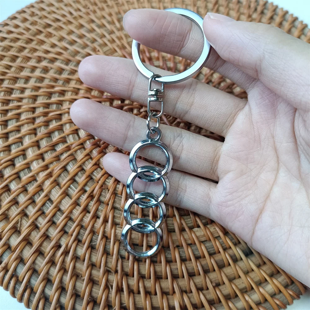 Audi Keychain Metal Emblem Style Silver Keyring for a3 8p a4 b6 q5 b9 b8 a6 c7 q3 c5 Car Motorcycle Accessories Fashion Gifts