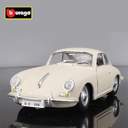 Bburago 1:24 Porsche 356B Coupe modello di auto in lega simulazione diecast metallo classico sport modello di auto collezione regalo giocattolo per bambini