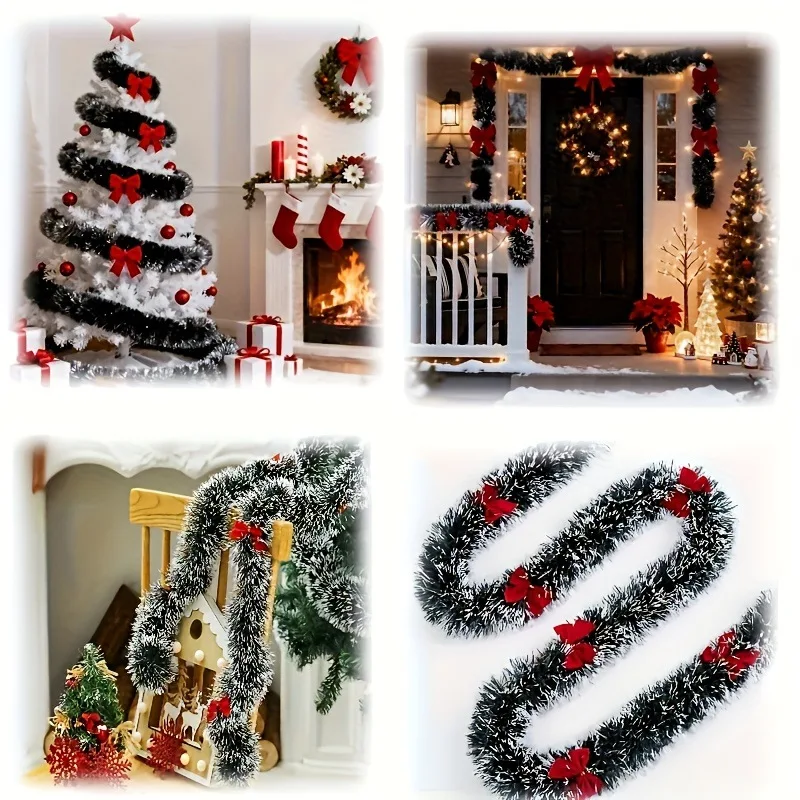 Weihnachtsband-Girlande DIY Künstliche Weihnachts-Lametta-Girlande Weihnachtsdekoration für Kamin und Heimparty ﻿ ﻿ ﻿ ﻿ ﻿ – Detail 6