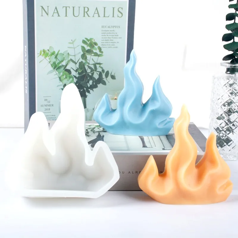 3D Coral Flame Incense Candle Craft Silicone Mold DIY Scented Candle Soap Gifts Wax Mould Home Decoration Ornament Making Tools