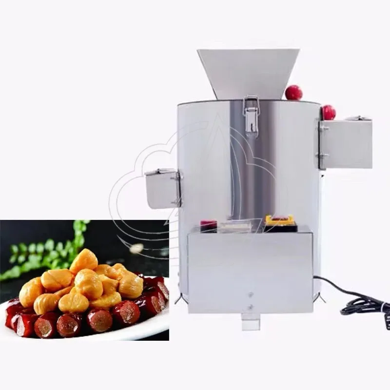 High Efficiency 16-Blade Chestnut Peeling Machine, 550W 220V Automatic Commercial Shelling Equipment