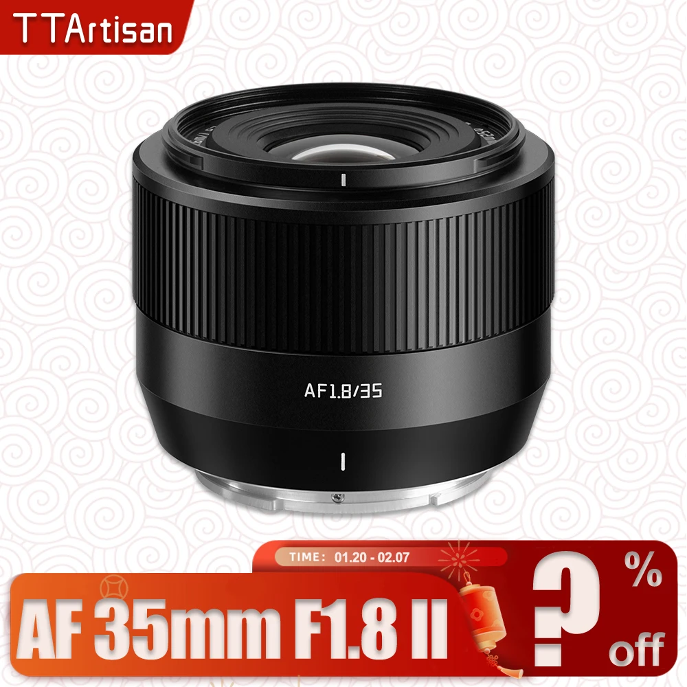 TTArtisan AF 35mm F1.8 II APS-C Frame Large Aperture Lens for Camera Portrait Photography with Fuji XT30 Sony E A7RIII Nikon ZFC