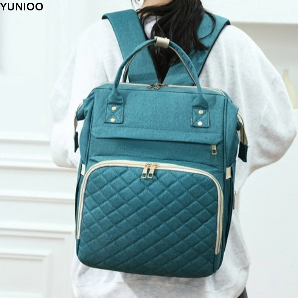 

Портативная нейлоновая сумка для мамы, большая вместимость, однотонный рюкзак для подгузников, водонепроницаемый многофункциональный рюкзак для подгузников, дорожный рюкзак