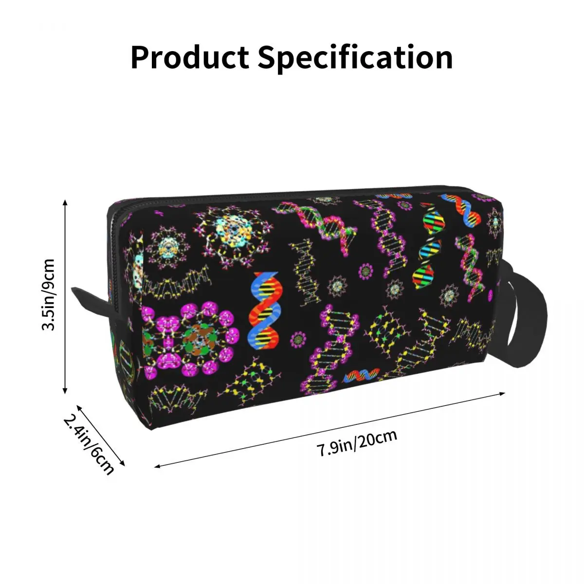 DNA Molecules Medley Makeup Bag Cosmetic Organizer Storage Dopp Kit Toiletry Cosmetic Bag for Women Beauty Travel Pencil Case