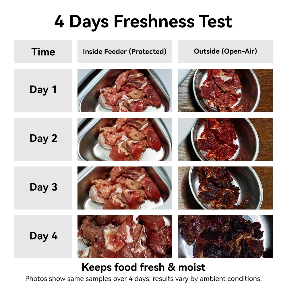 وعاء تغذية الطعام الرطب للقطط الذكية للتبريد والتحتر النشط مع كاميرا مراقبة التفاعل الصوتي للتحكم عن بعد في التطبيقات