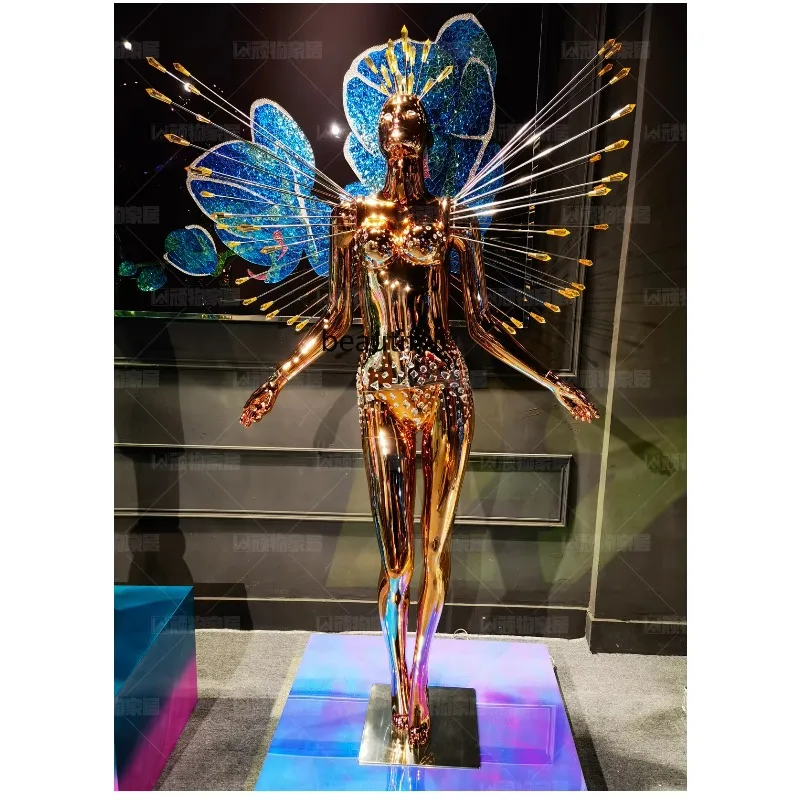a17 Future Technology Goddess Mechanical Goddess Large Ornament Trendy Sculpture Bar KTV Fiberglass Floor Ornament