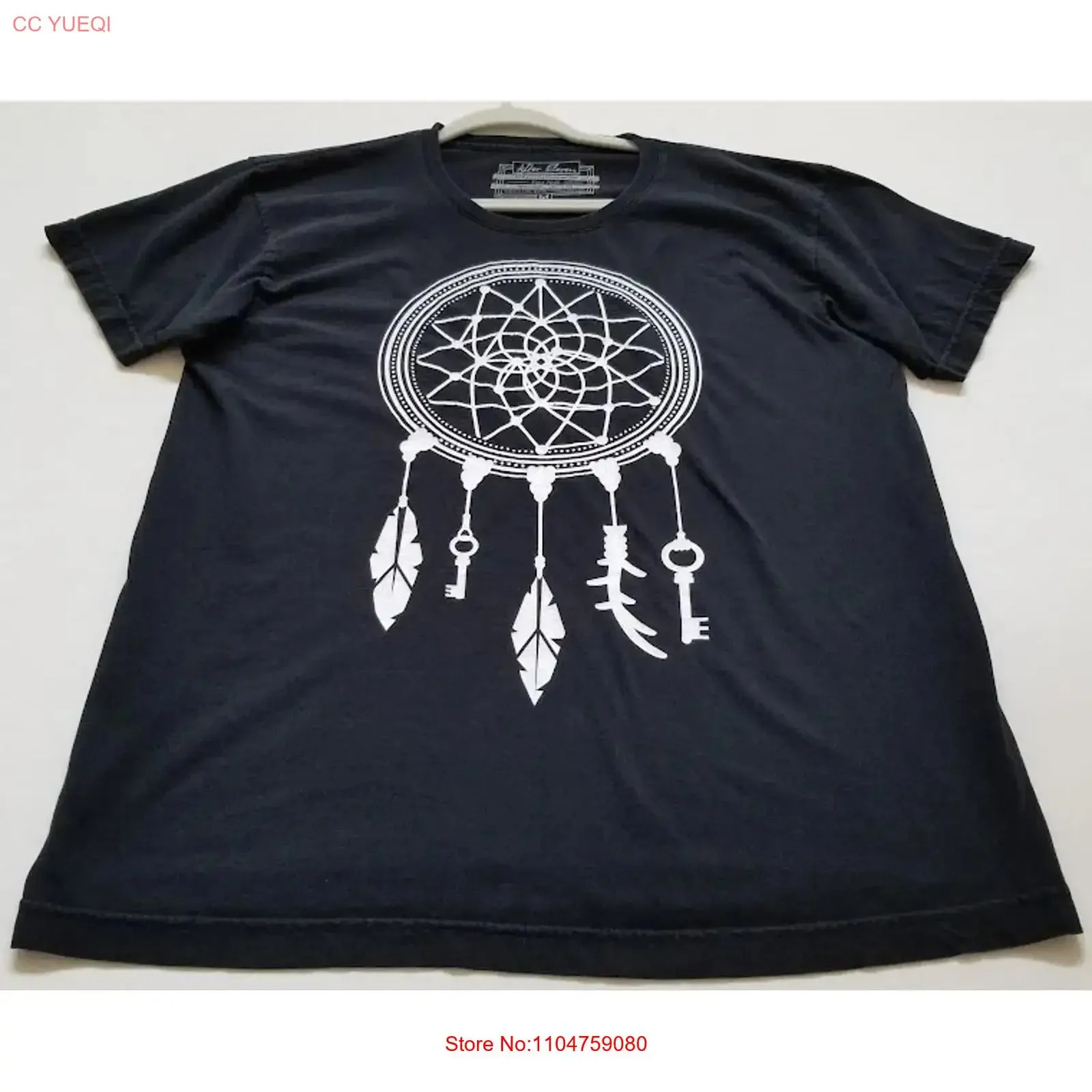 After Eleven T Shirt Men s Medium M Black White s Crew Dreamcatcher vintage Washed Breathable designer clothes