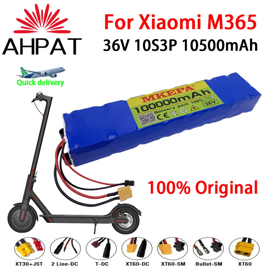 Air transport 10S3P 36V 100000mAh 36v Electric Scooter Battery Pack 18650 Lithium M365 Electric Scooter,battery and charger