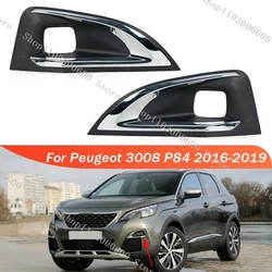 For Peugeot 3008 P84 2016 2017 2018 2019 Front Bumper Fog Lamp Light Trim Cover Frame Lid Bezel Hood 9817136777 1806095X