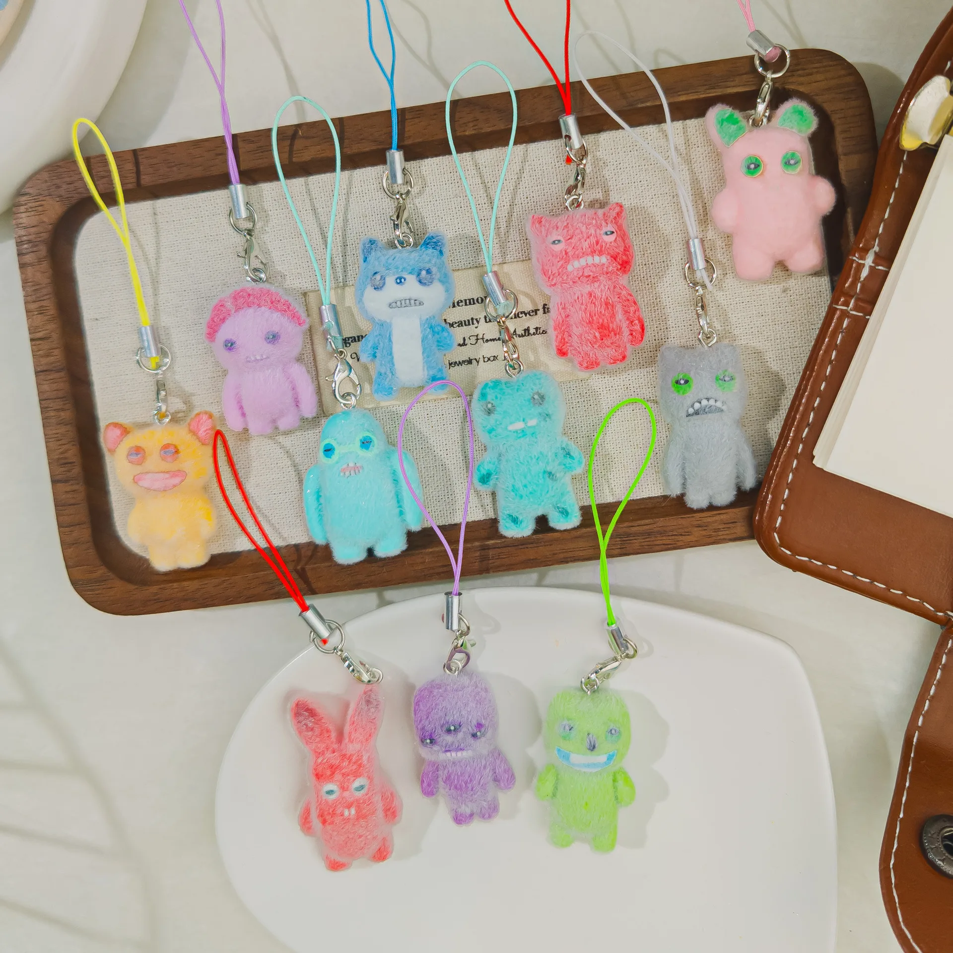 5 قطعة ل Fuggler مضحك الوحش القبيح الدمى المفاتيح اللعب Kawaii أنيمي لعبة ظهره قلادة الاطفال هدايا عيد الميلاد