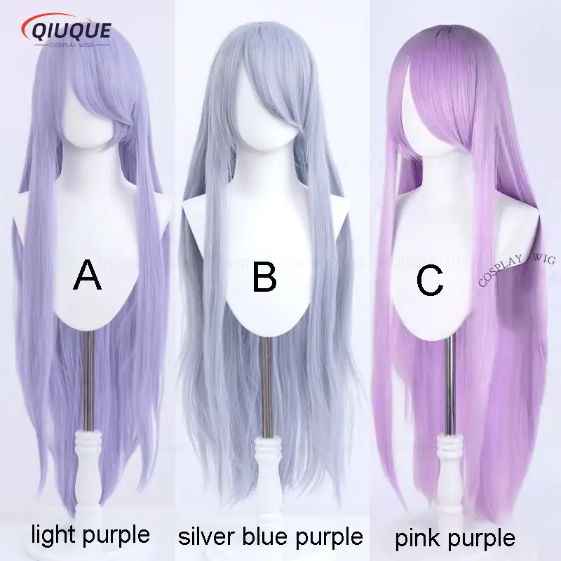 80 Colors 100cm Long Straight Cosplay Wig Anime Compatible Universal Omopinenet Heat Resistant Synthetic Hair Wigs + Wig Cap - Image 26