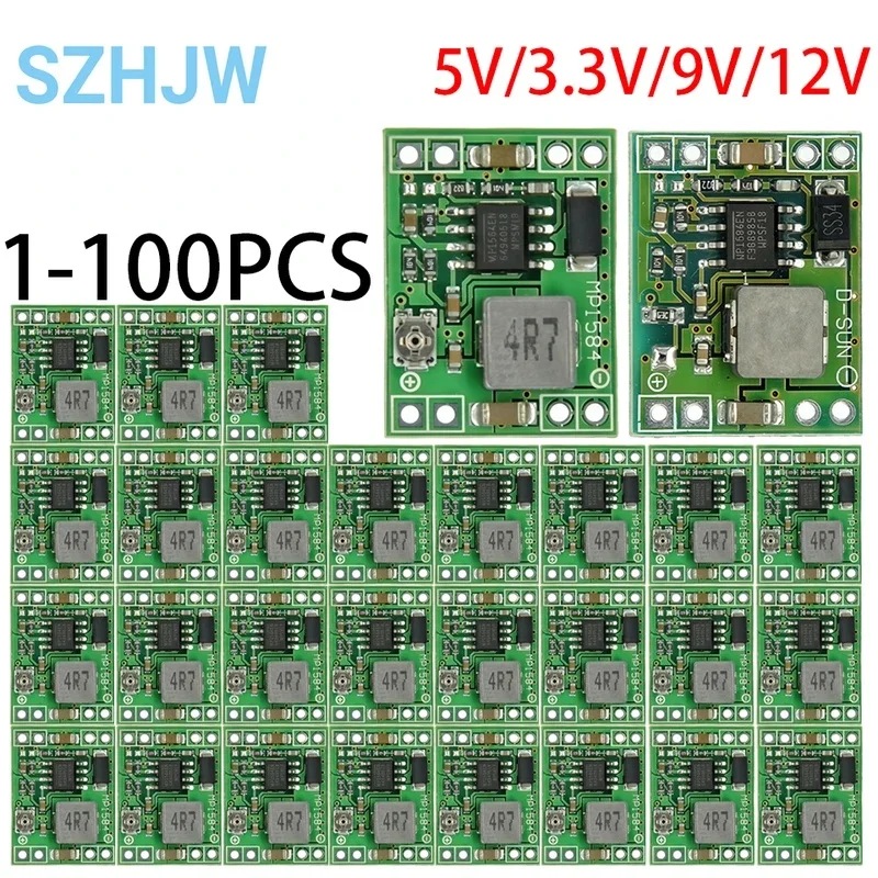 MP1584EN 3A Ultra-Small Size DC-DC Step Down Supply Module Adjustable Power Step-down Descending Output 24V 12V 9V 5V 3V MP1584