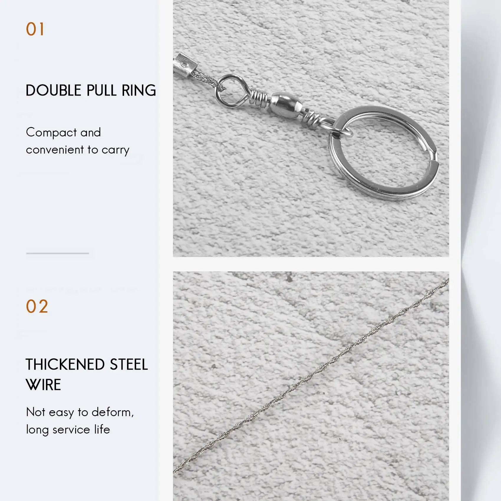 A06K Outdoor Hand-Drawn Rope Saw 304 Stainless Steel Wire Saw Camping Life-Saving Woodworking Super Fine Hand Saw Wire 5M