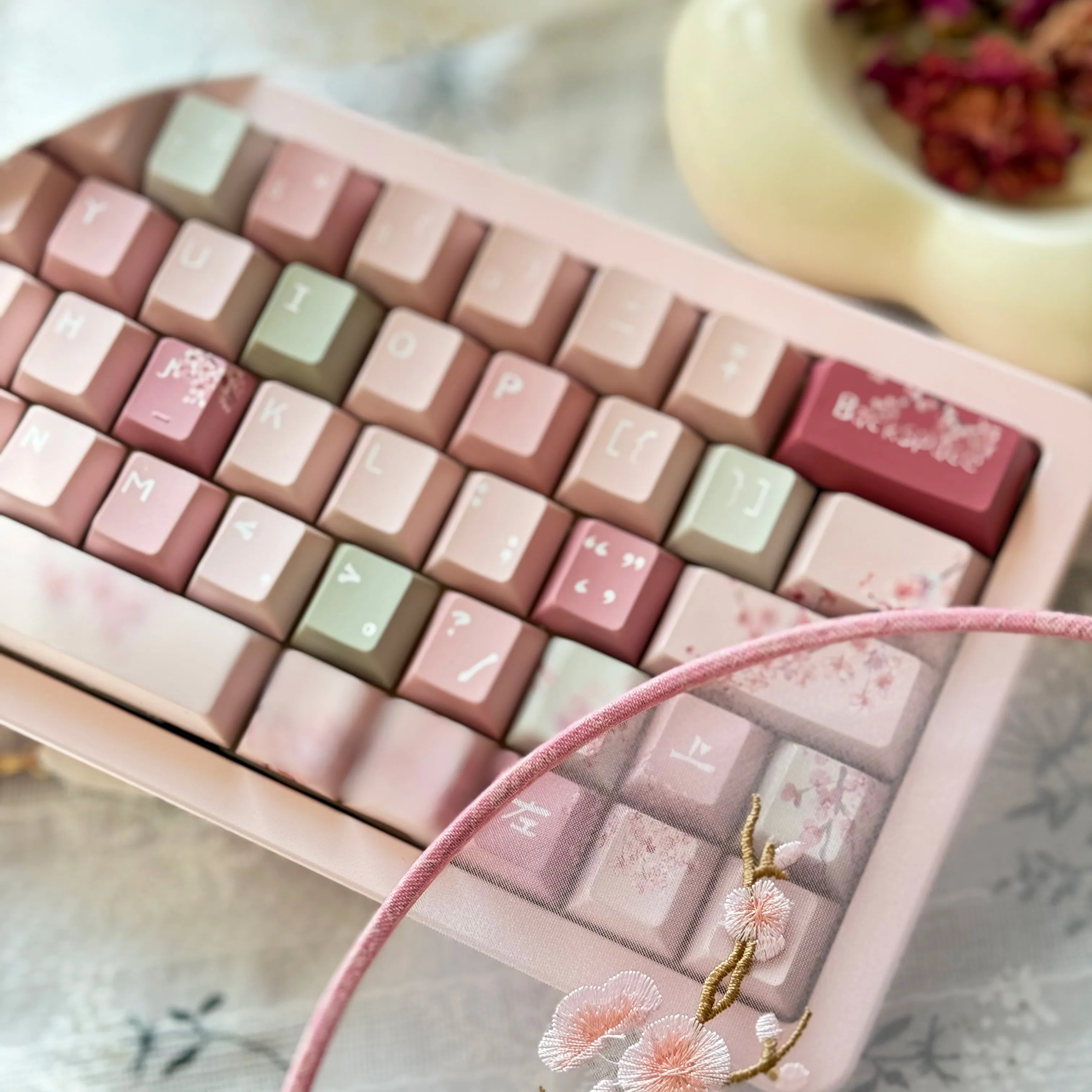 140 Keys/Set Chinese-style Jiangnan Spring Keycaps Dye-Sub PBT KeyCap Cherry Profile For mx Mechanical Keyboard Gaming Office
