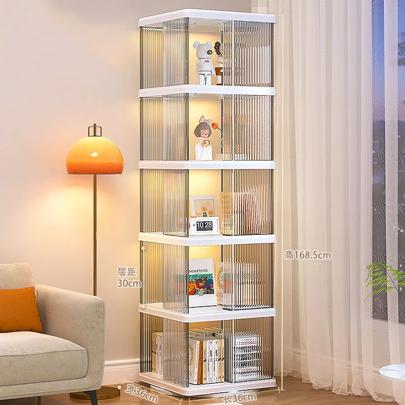 For House Storage Rotating Bookcase Mobile Art Wheels Stand Rotary Rotating Bookcase Door Mini Bed Mueble Almacenaje Home Decor