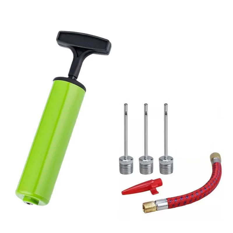 Portable Hand Ball Pump with Inflating Needles and Flexible Hose, Universal Inflator