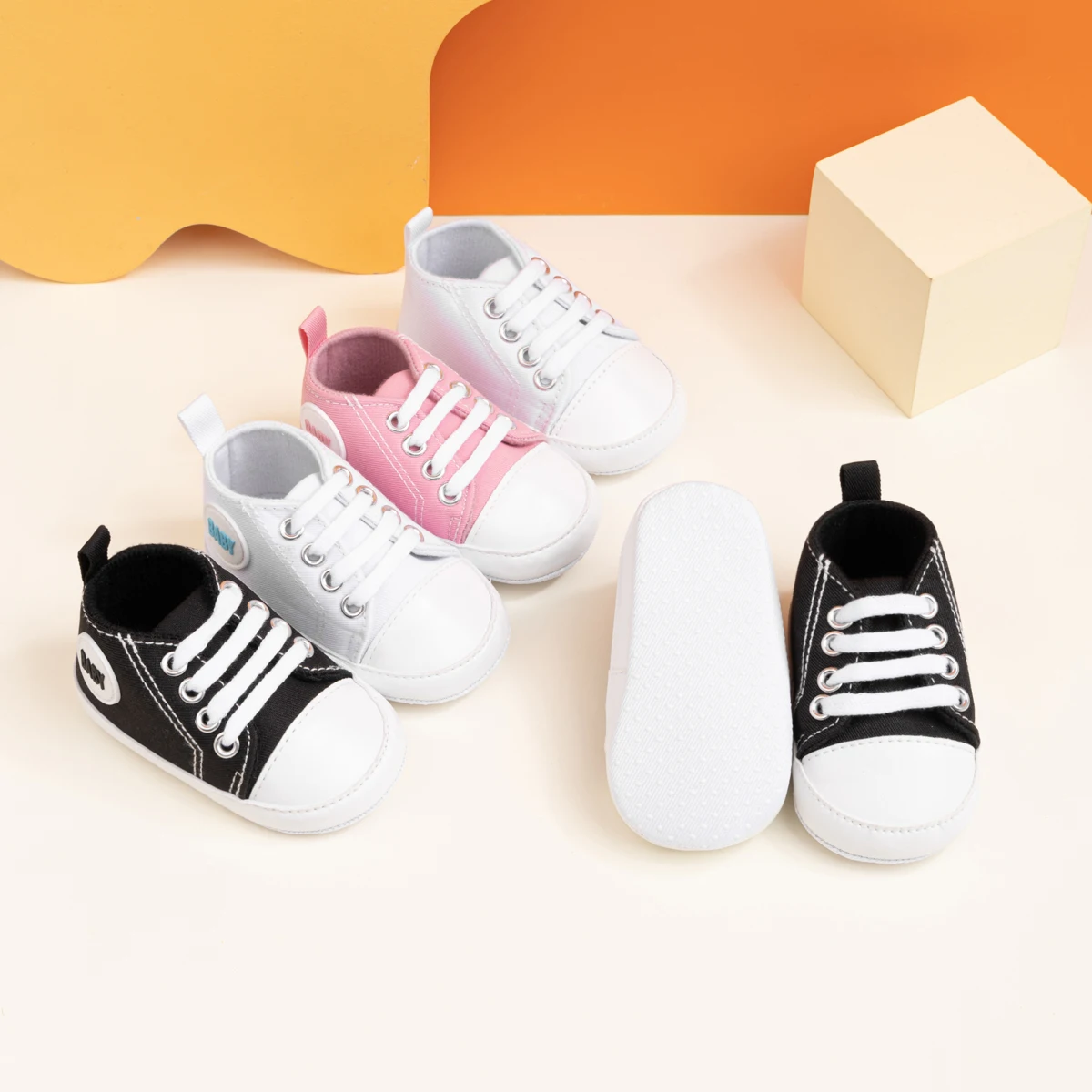 

New Baby Shoes Classic Canvas Casual Sneakers Comfortable Rubber Soft Non-Slip Sole Kids Boy Girl First Walkers Flat Bottom