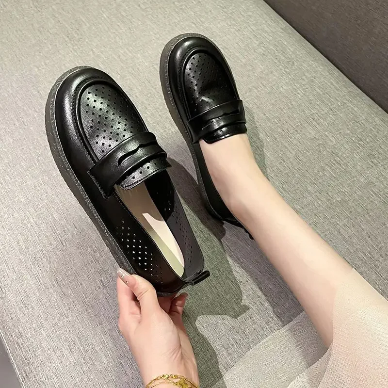 

Белые лоферы без шнуровки, женские туфли на плоской подошве, черные, по низкой цене, Beau Today, стильные летние туфли в корейском стиле 2025, распродажа со скидкой для женщин