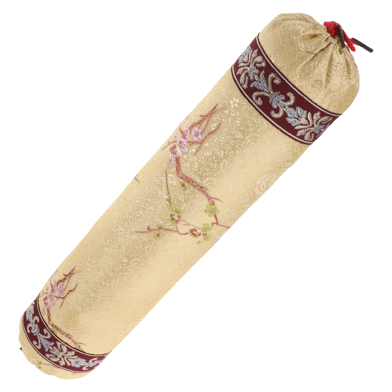 

Small Round Oriental Sofa Pillow Classic Chinese Neck Pillow Buckwheat Hull Filled Decorative Throw Cushion for Home Sleeping