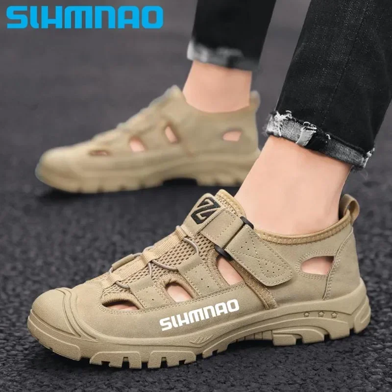 New Summer Outdoor Sports, Leisure, Hiking, Camping, Anti slip Sandals, Beach Mesh, Outer Wear Sandals, Men\'s Fishing Sandals