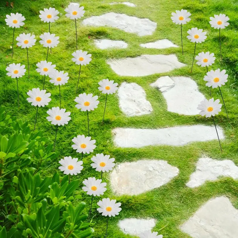 Estacas de flores de jardín, girasol simulado, decoración de jardín, molino de viento de Arte de patio portátil, paisajes del hogar, decoración al aire libre