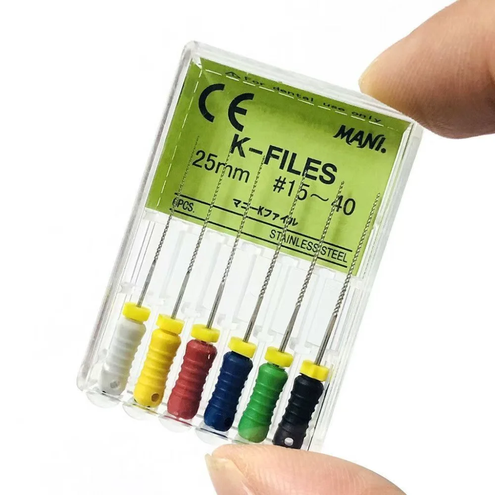 6Pcs/Pack Dental Root Cannal Endo K File 21MM25MM Hand Use Files Endo Stainless Steel Endodontic Instruments Dentistry Materials