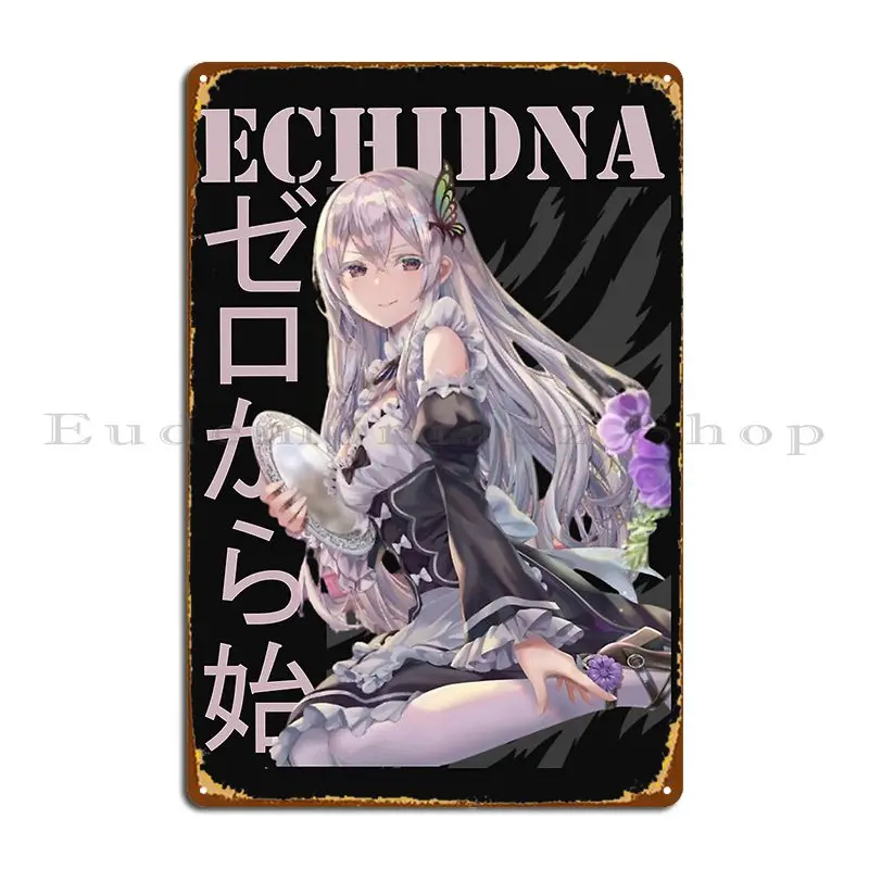 Echidna Re Zero Metal Plaque Poster Garage Cinema Cinema Wall Plaque Create Tin Sign Poster