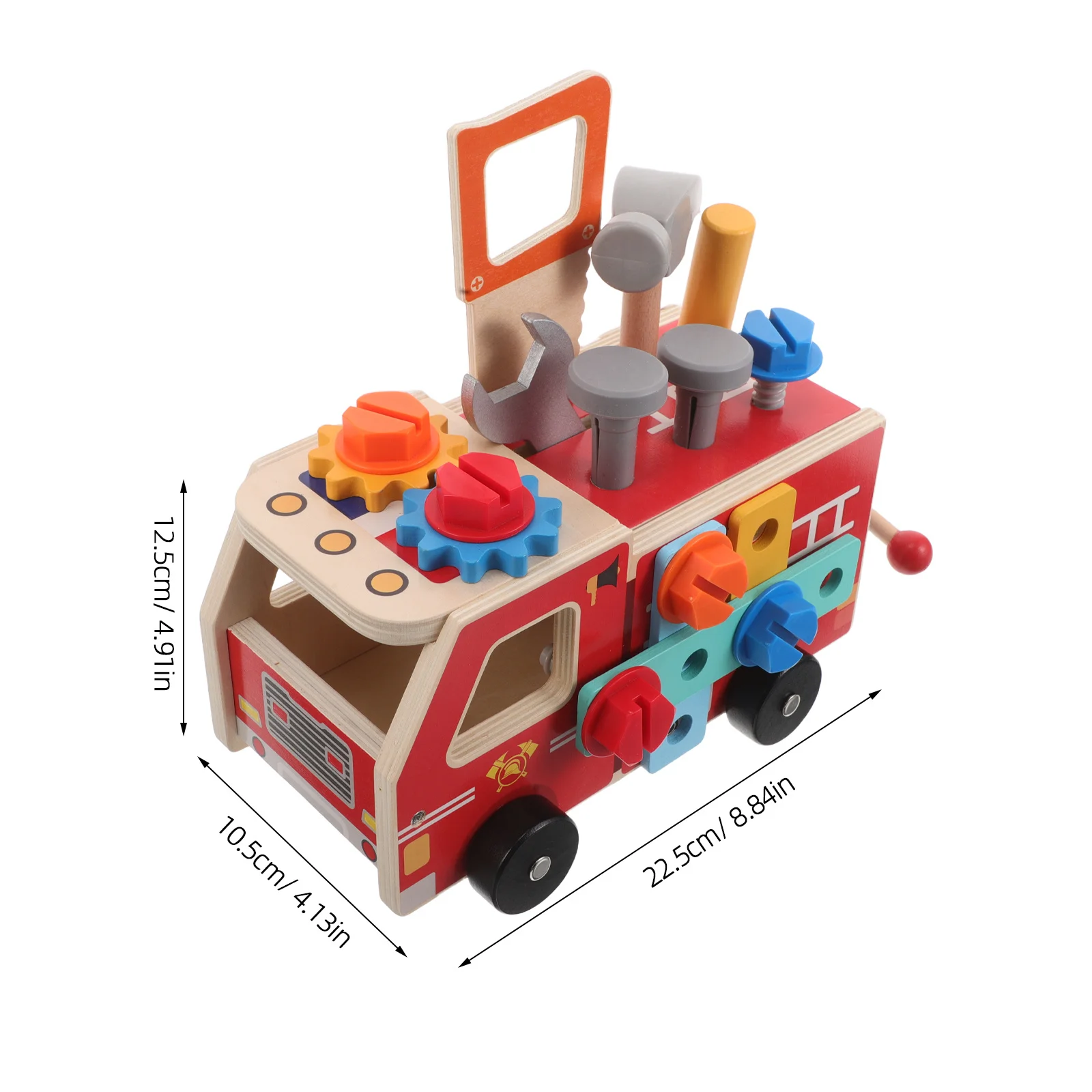 1 Juego de herramientas de camión de madera Montessori, construcción de vástago educativo, juego de simulación, Kit de aprendizaje para niños, juego de herramientas de camión de madera