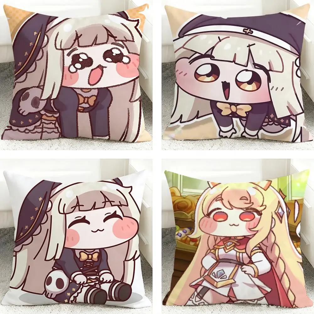 Game T-Trickcal Chibi Go Cushion Cover Soft Short Plush Pillow Case Cushion Cover for Living Room Sofa Decor