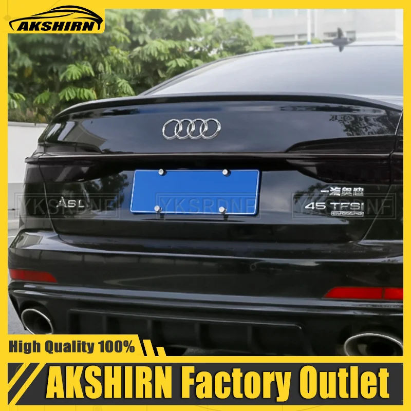 2019 2020 2021 2022 to up For Audi A6 C8 spoiler High Quality ABS Trunk Lip Wings Tail Spoiler By Glossy Black Carbon Fiber