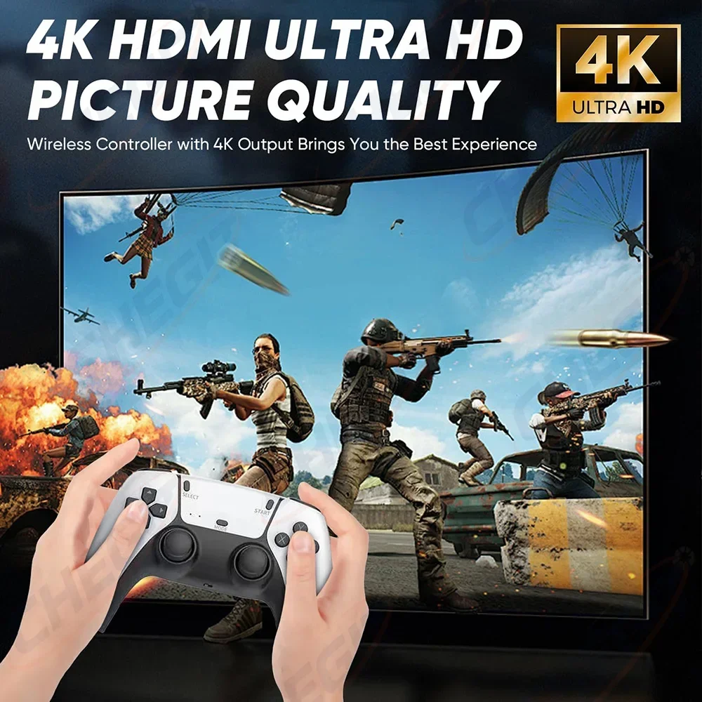 جديد 4K لعبة فيديو عصا 64G ألعاب ريترو يده لعبة فيديو وحدة التحكم ألعاب لاسلكية HD 20000 + الألعاب وحدة التحكم 27 + أجهزة المحاكاة