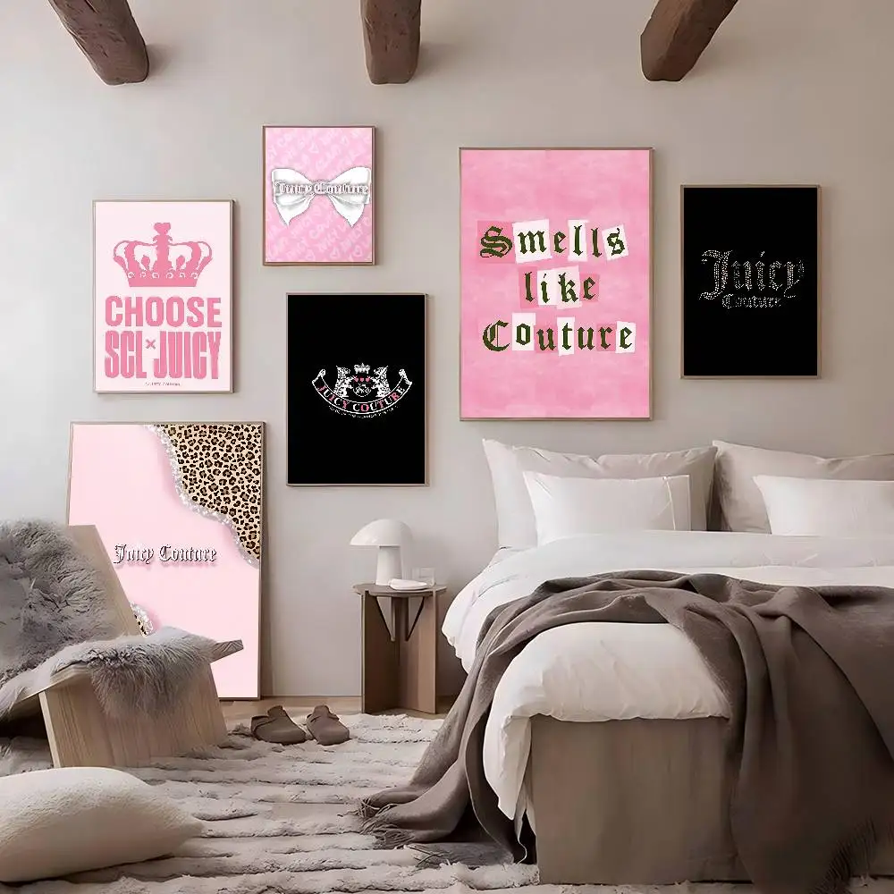 J-Juicy logo C-CoutureS-S Classic Movie Posters HD Quality Poster Wall Art Painting Study Nordic Home Decor