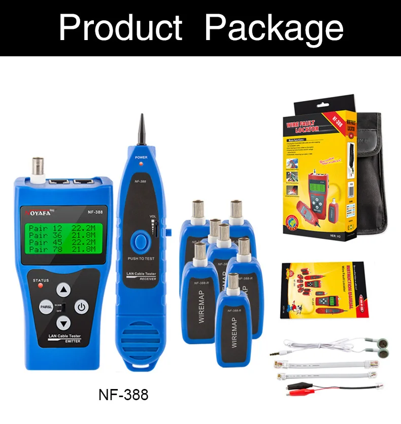 NOYAFA NF-388 Cable Tester with 8 Remote Identifiers