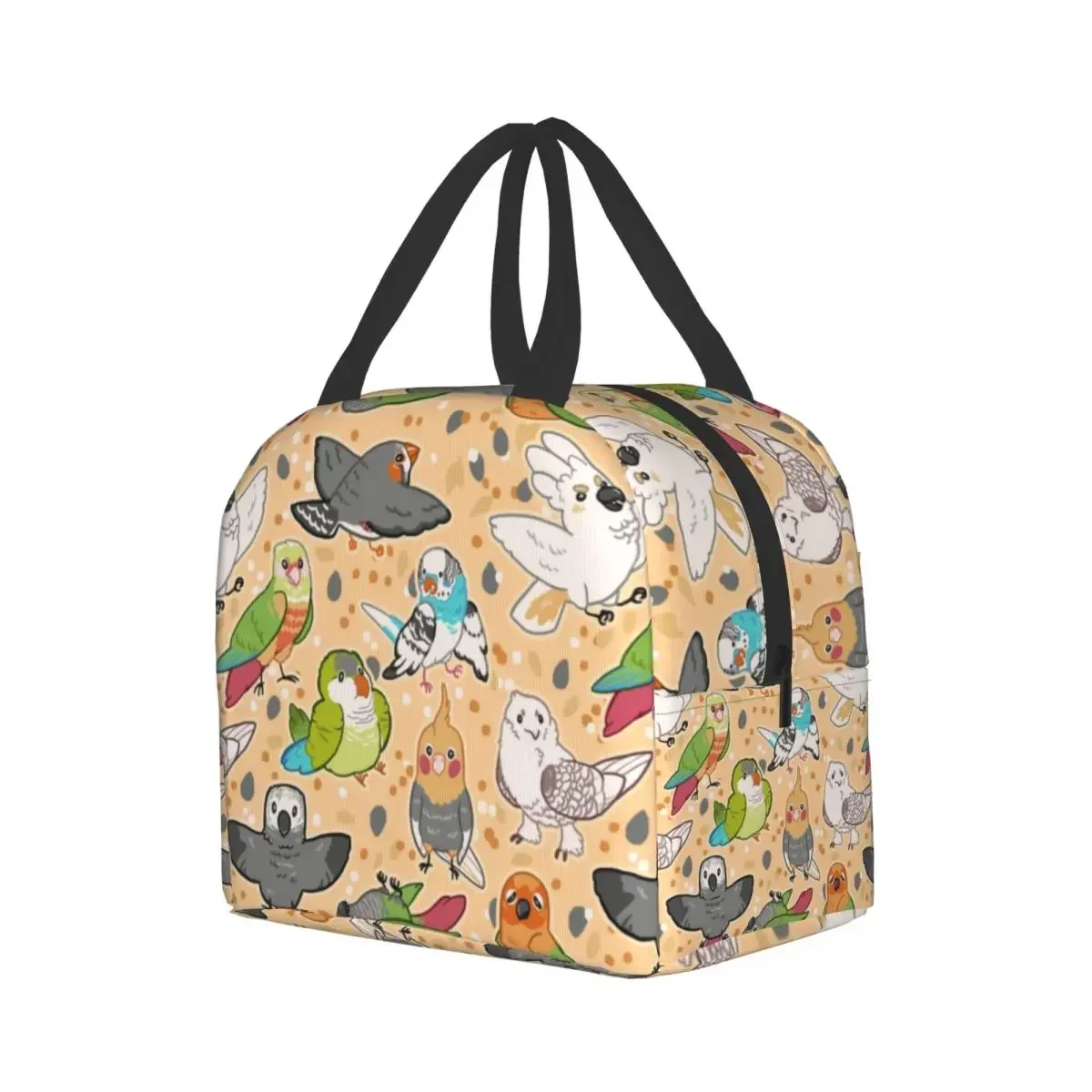 Custom Birds Cockatiel Budgie Parrot Lunch Bag Men Women Cooler Warm Insulated Lunch Box for Kids School Tote Picnic Storage Bag