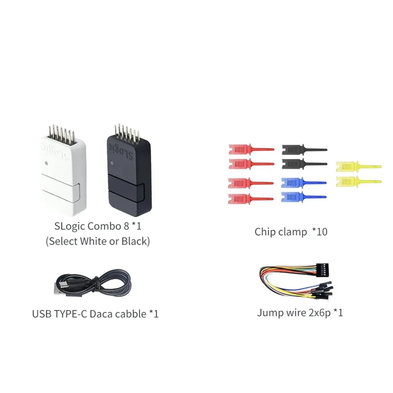 T23C Slogic Combo 8 Slogic Analyzer Daplink Cklink Debugger Tool Cklink Debugger DAP-Link Debugger Modul UART Tahan Lama Hitam